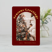 レトロフォイルクリスマスカード |季節のごあいさつカード 箔シーズンカード (立ち正面)