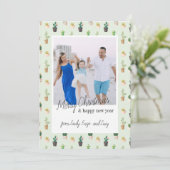 レトロフォトカクタスデザートクリスマスカード シーズンカード (スタンド正面)