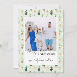 レトロフォトカクタスデザートクリスマスカード シーズンカード