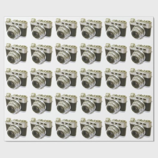 レトロフォトカメラモチーフ ラッピングペーパー (フラット)