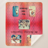 レトロフォトソフトレッドダイヤモンド シェルパブランケット (正面)