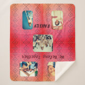 レトロフォトソフトレッドダイヤモンド シェルパブランケット (正面)