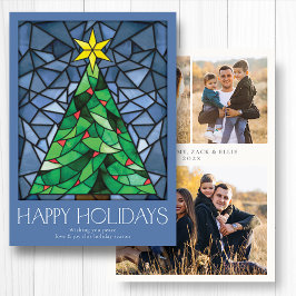 レトロフォトハッピーホリデーズダスティブルー シーズンカード