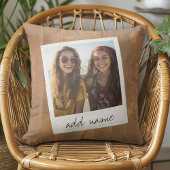 レトロフォトフレーム – 正方形Instagram 素朴 Wood クッション