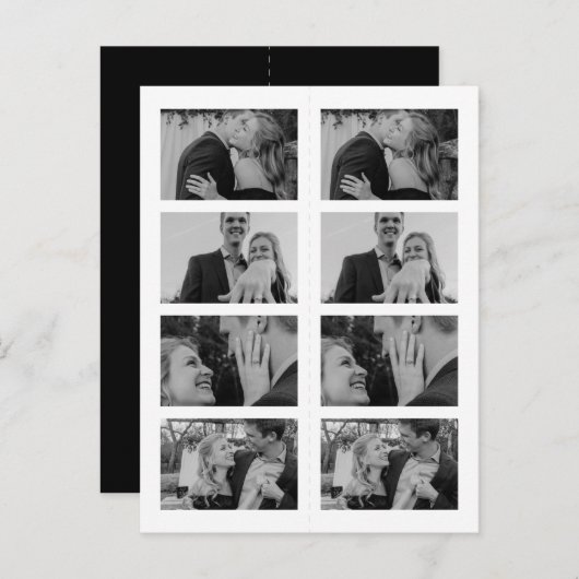 レトロフォトブックマーク日付の保存招待状 インビテーションポストカード (正面/裏面)