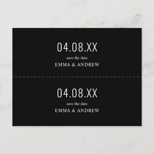 レトロフォトブックマーク日付の保存招待状 インビテーションポストカード (裏面)