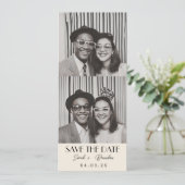 レトロフォトブースタイポグラフィQrcode日付を保存 招待状 (スタンド正面)