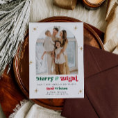 レトロフォトホリデーカードメリー&ブライトクリスマス シーズンカード