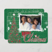 レトロフォトホリデーレターChristmas Card 招待状 (正面/裏面)