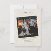 レトロフォトリフェイクネンのカスタムウェディング サンキューカード (正面)