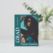 レトロフォト卒業式招待状ポストカード ポストカード (スタンド正面)