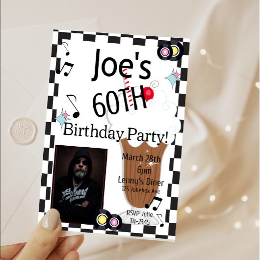 レトロフォト誕生日Any Age, 1950's 招待状