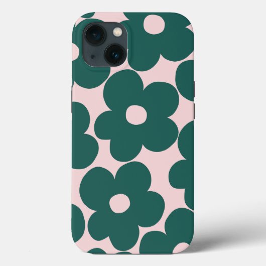 レトロフォレストグリーン赤面デイジー#1 #decor #art Case-Mate iPhoneケース (裏面)