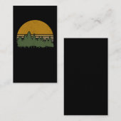 レトロフォレストシルエットサンセット屋外環境 名刺 (正面/裏面)