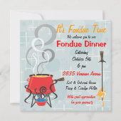 レトロフォンデュパーティの招待状 招待状 (正面)