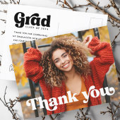 レトロフォントの写真付き卒業証書 ポストカード