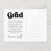 レトロフォントの卒業写真 ポストカード (裏面)