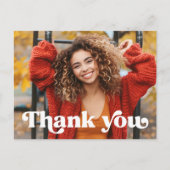 レトロフォントの卒業写真 ポストカード (正面)