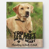 レトロフォントの肉球プリント ペットメモリアル フォトキープセイク フォトプラーク (正面)