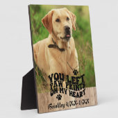 レトロフォントの肉球プリント ペットメモリアル フォトキープセイク フォトプラーク (側面)