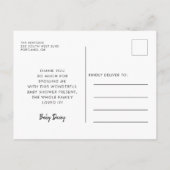 レトロフォントの赤ちゃん感謝していシャワーyou photo ポストカード (裏面)