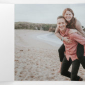 レトロフォントオレンジとピンクのQRコードフォト結婚ズ 三つ折り招待状 (内部中)