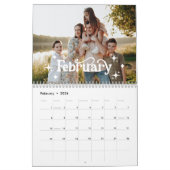 レトロフォントカスタム2025パーソナライズされたファミリー写真 カレンダー (2月 2026)