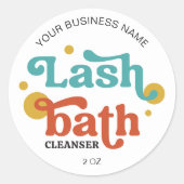 レトロフォントカラフルラッシュエクステンションシャンプー ラウンドシール (正面)