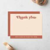 レトロフォントテラコッタブラウン感謝していユース ノートカード (正面/裏面インサイチュ)