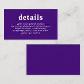 レトロフォントパープルモダン結婚ズ エンクロージャーカード (正面/裏面)