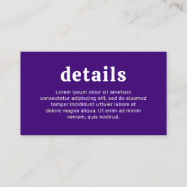 レトロフォントパープルモダン結婚ズ エンクロージャーカード