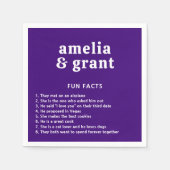 レトロフォントパープルモダン結婚ズ スタンダードカクテルナプキン (正面)