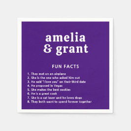 レトロフォントパープルモダン結婚ズ スタンダードカクテルナプキン