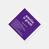 レトロフォントパープルモダン結婚ズ スタンダードカクテルナプキン (角)