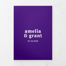 レトロフォントパープルQRコードフォトモダン結婚ズ