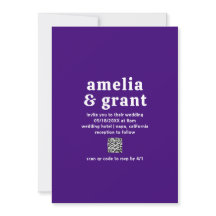 レトロフォントパープルQRコーモダンド結婚