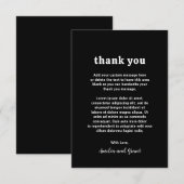 レトロフォントブラックモダン結婚ズ サンキューカード (正面/裏面)
