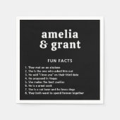 レトロフォントブラックモダン結婚ズ スタンダードカクテルナプキン (正面)