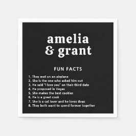 レトロフォントブラックモダン結婚ズ スタンダードカクテルナプキン