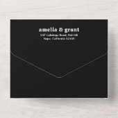 レトロフォントブラックQRコードフォトモダン結婚ズ オールインワン招待状 (裏面)