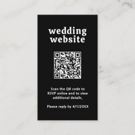 レトロフォントブラックQRコーモダンド結婚 エンクロージャーカード