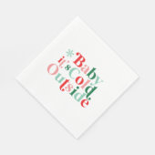 レトロフォントベビークリスマス外は寒い スタンダードランチョンナプキン (角)