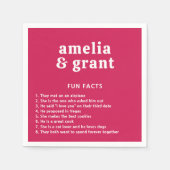 レトロフォントホットピンクモダン結婚ズ スタンダードカクテルナプキン (正面)