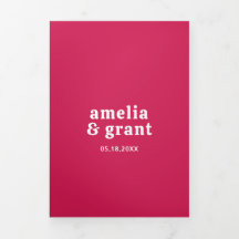 レトロフォントホットピンクQRコードフォトモダン結婚ズ