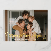 レトロフォントモダンファミリー写真 箔シーズンカード (正面)