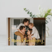 レトロフォントモダンファミリー写真 箔シーズンカード (立ち正面)