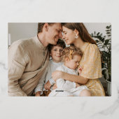 レトロフォントモダンファミリー写真 箔シーズンカード (裏面)