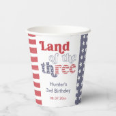 レトロフォントランド三歳のパーティー 紙コップ (裏面)