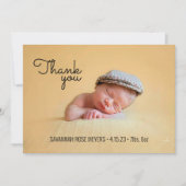 レトロフォント写真ありがとうご注意 招待状 (正面)