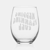 レトロフォント婚約結婚ギフト計おもしろい画 ステムなしワイングラス (裏面)